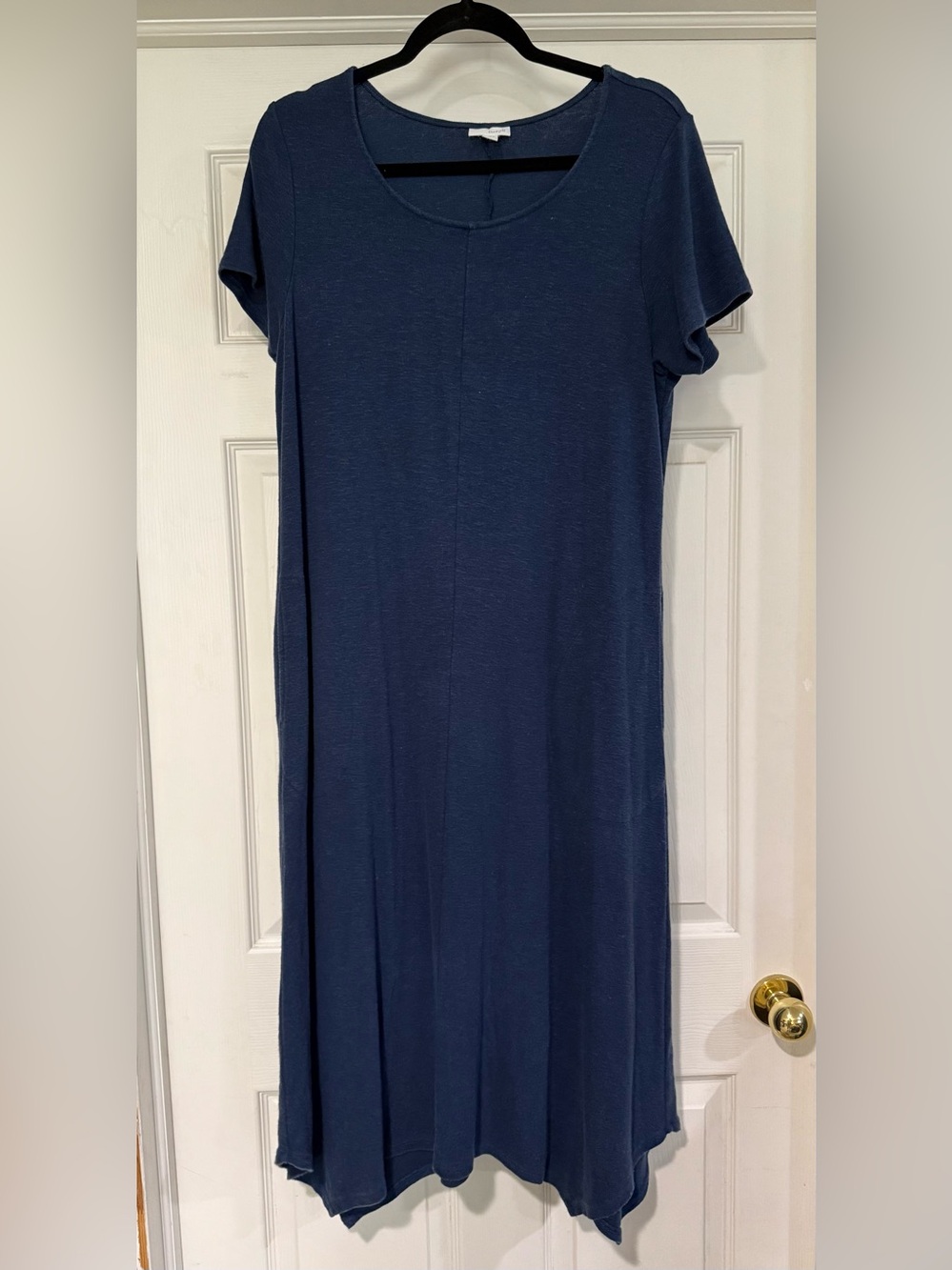 J. Jill Navy Linen Tencel Blend Maxi Dress